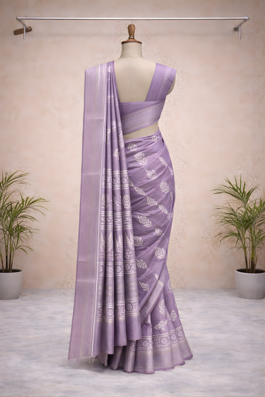 purple desgin saree