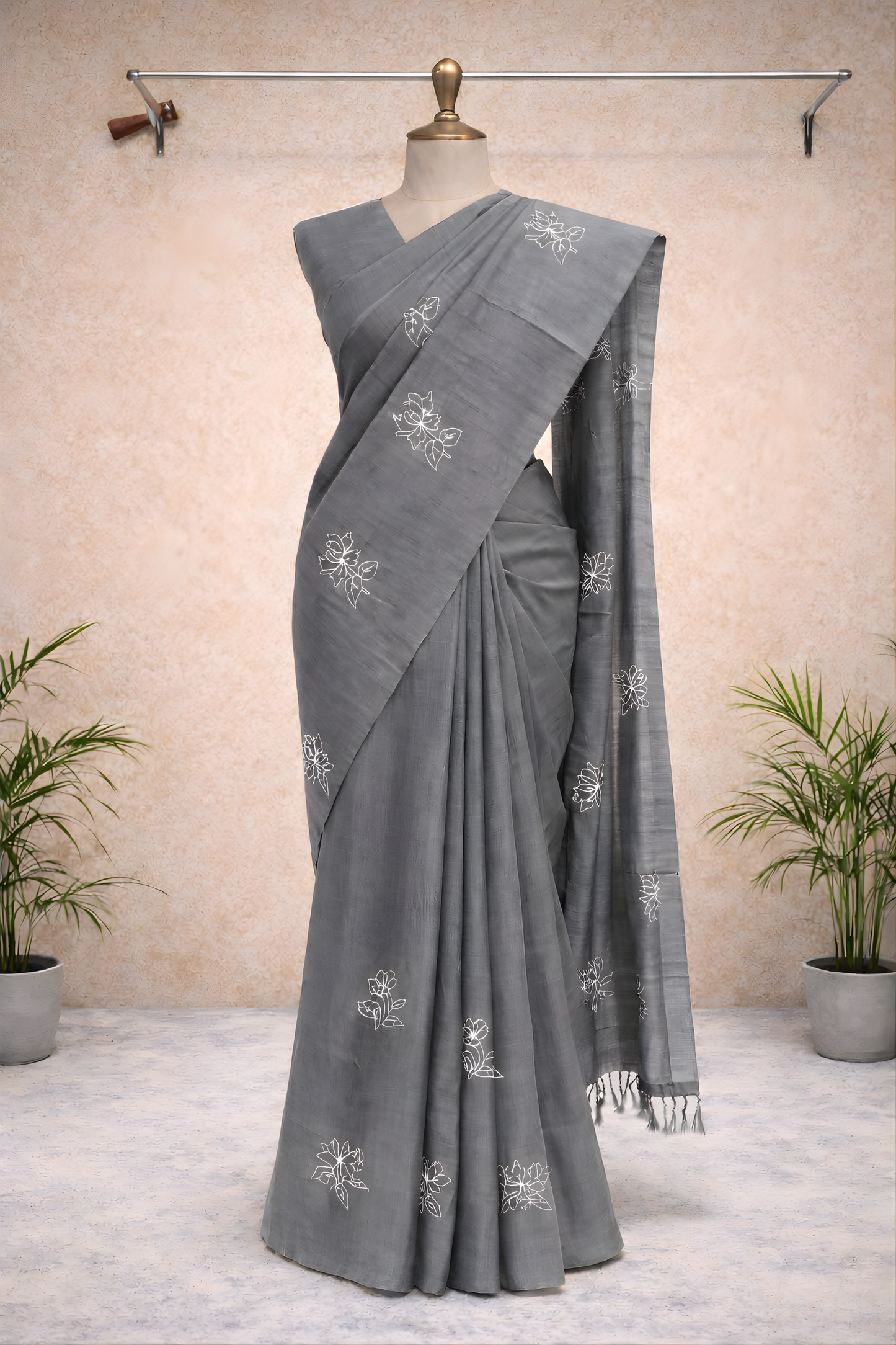 gray saree