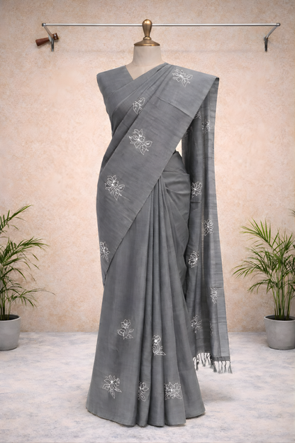gray saree