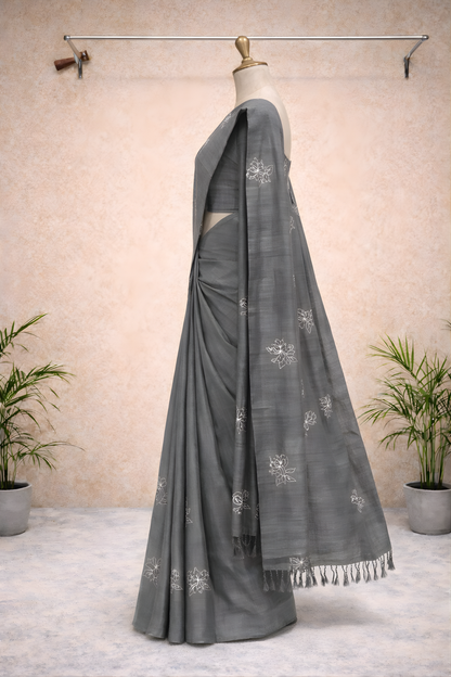 gray saree