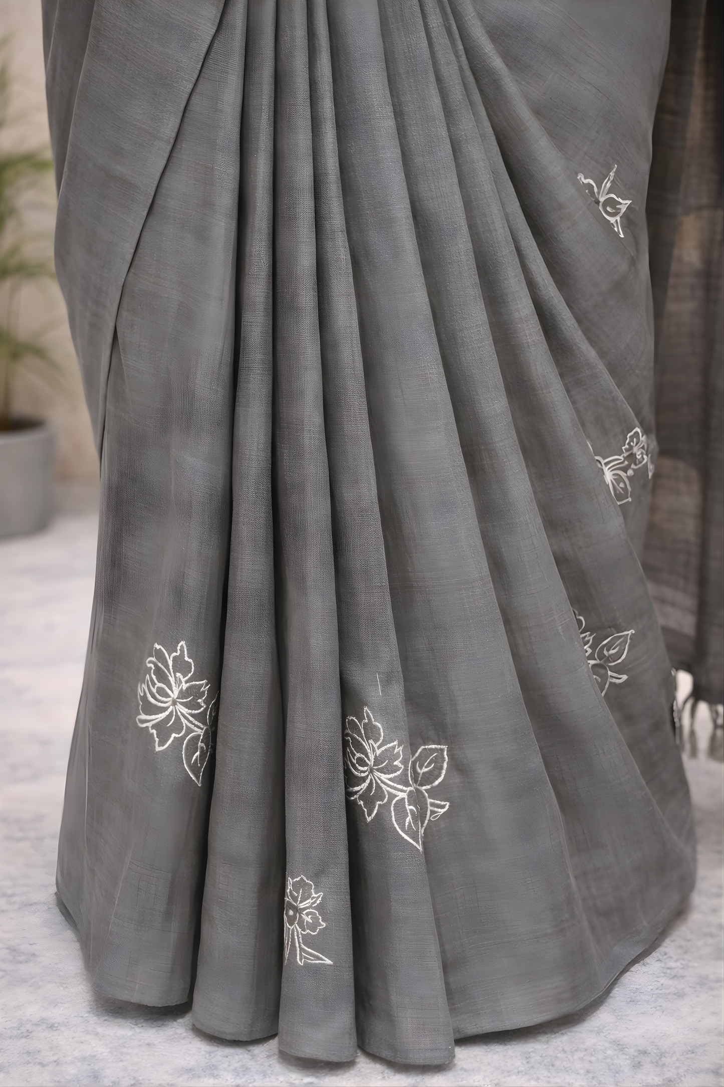 gray saree
