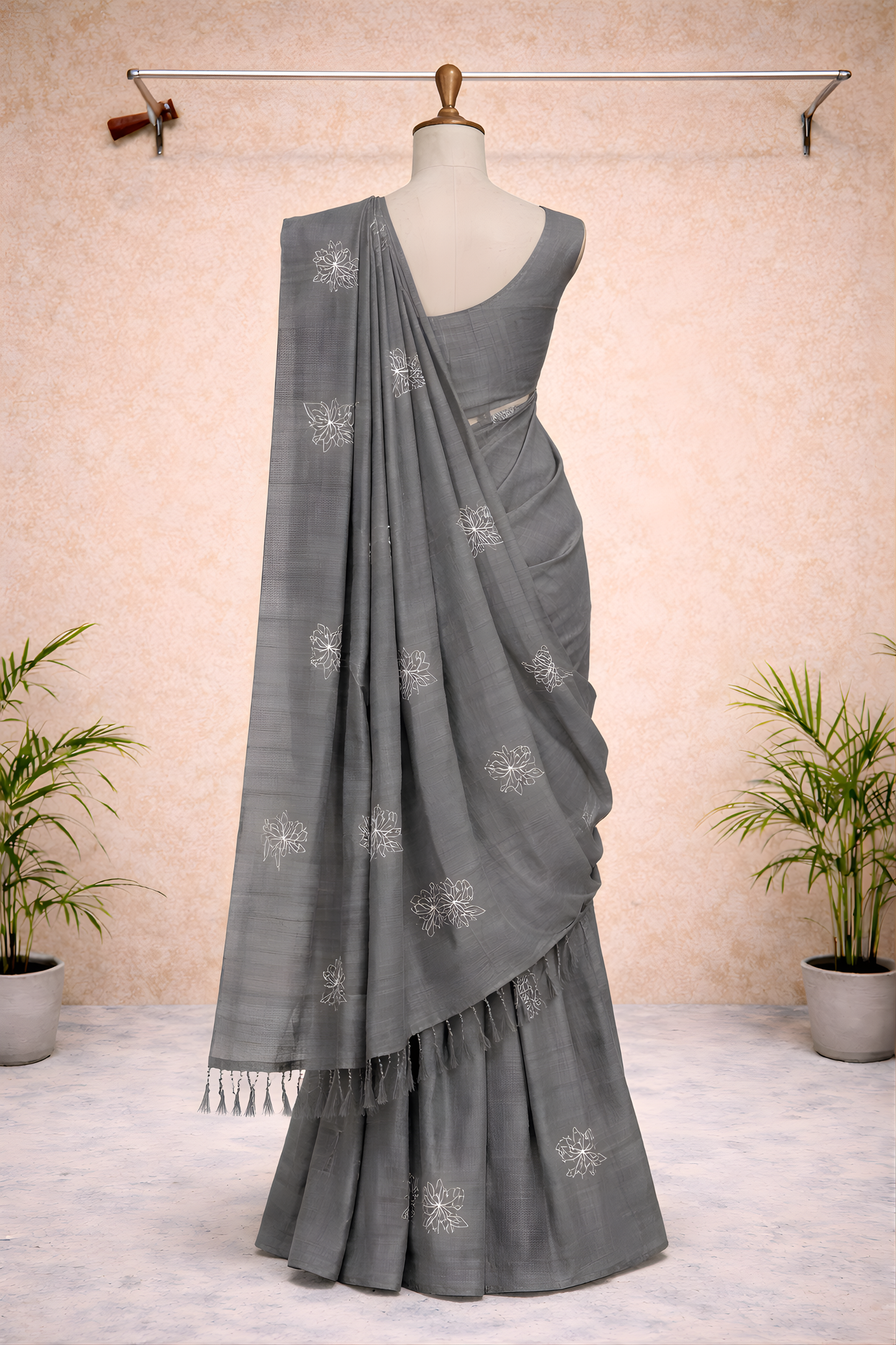 gray saree