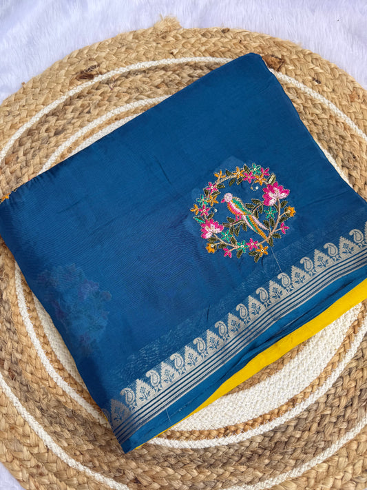 Dual Tone Designer Fancy Silk Saree – Zari Border