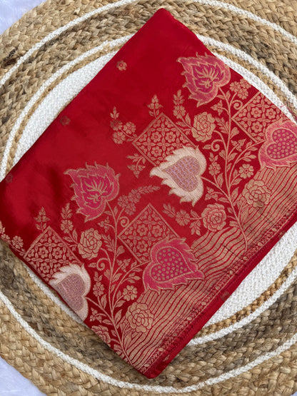Kalamkari printed saree with traditional floral and peacock motifs
