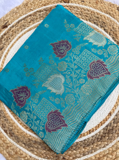 Kalamkari printed saree with traditional floral and peacock motifs