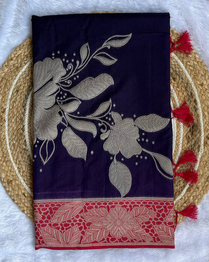 Beautiful Floral Printed Saree – Vibrant Festive Wear with Unstitched Blouse
