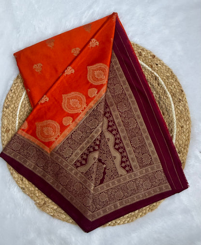 Gold Weaving Saree – Traditional Zari Woven Festive Saree with Blouse