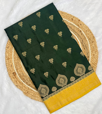 Gold Weaving Saree – Traditional Zari Woven Festive Saree with Blouse