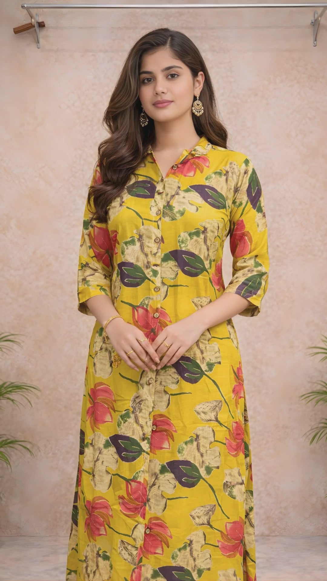 Mustard Tropical Floral Kurti video
