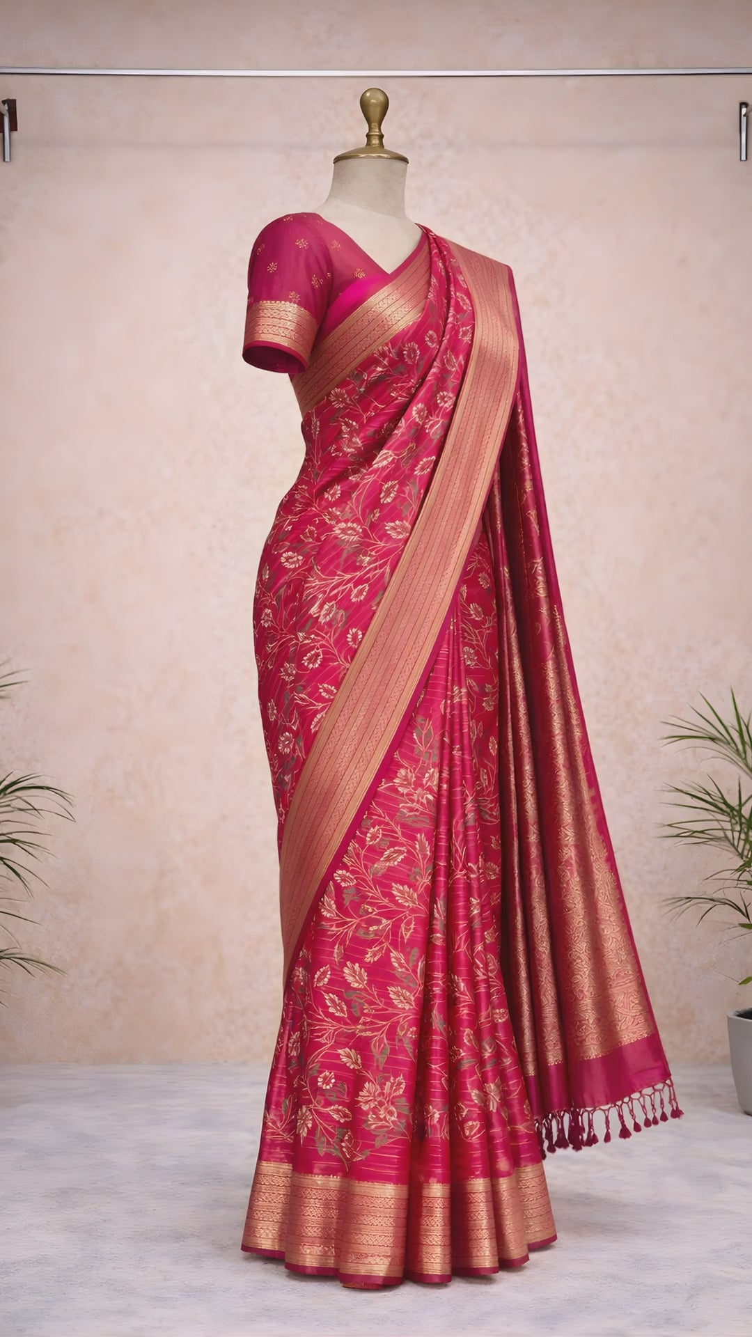 Red festive saree video
