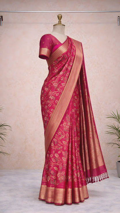 Red festive saree video