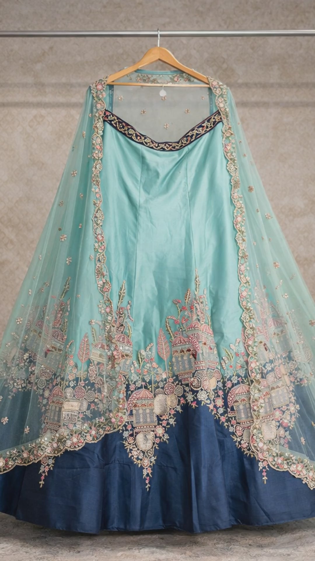Aqua Blue Bridal Lehenga video