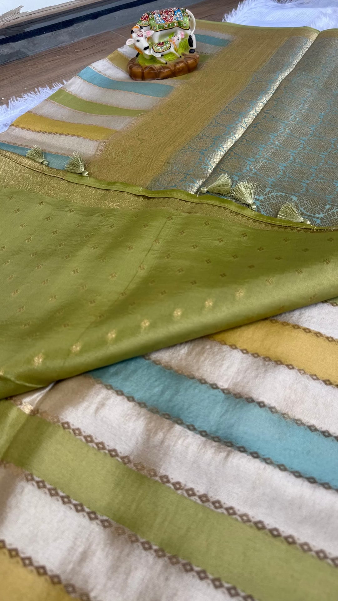 Rainbow festive silk saree video