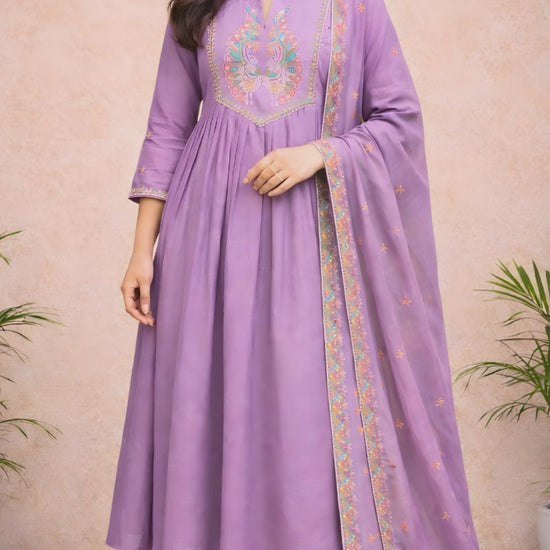 Royal Purple Anarkali Kurti Set video