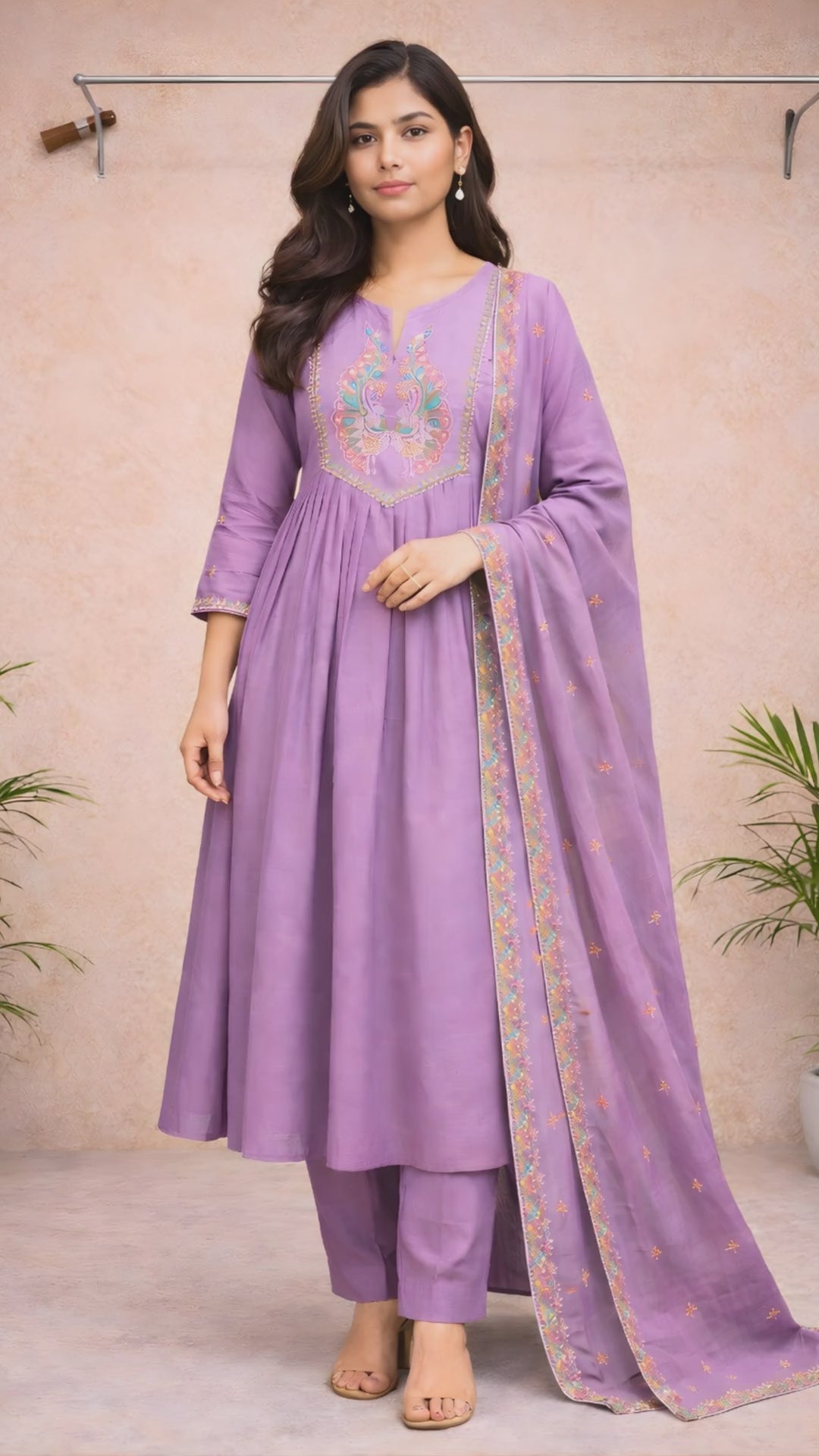 Royal Purple Anarkali Kurti Set video