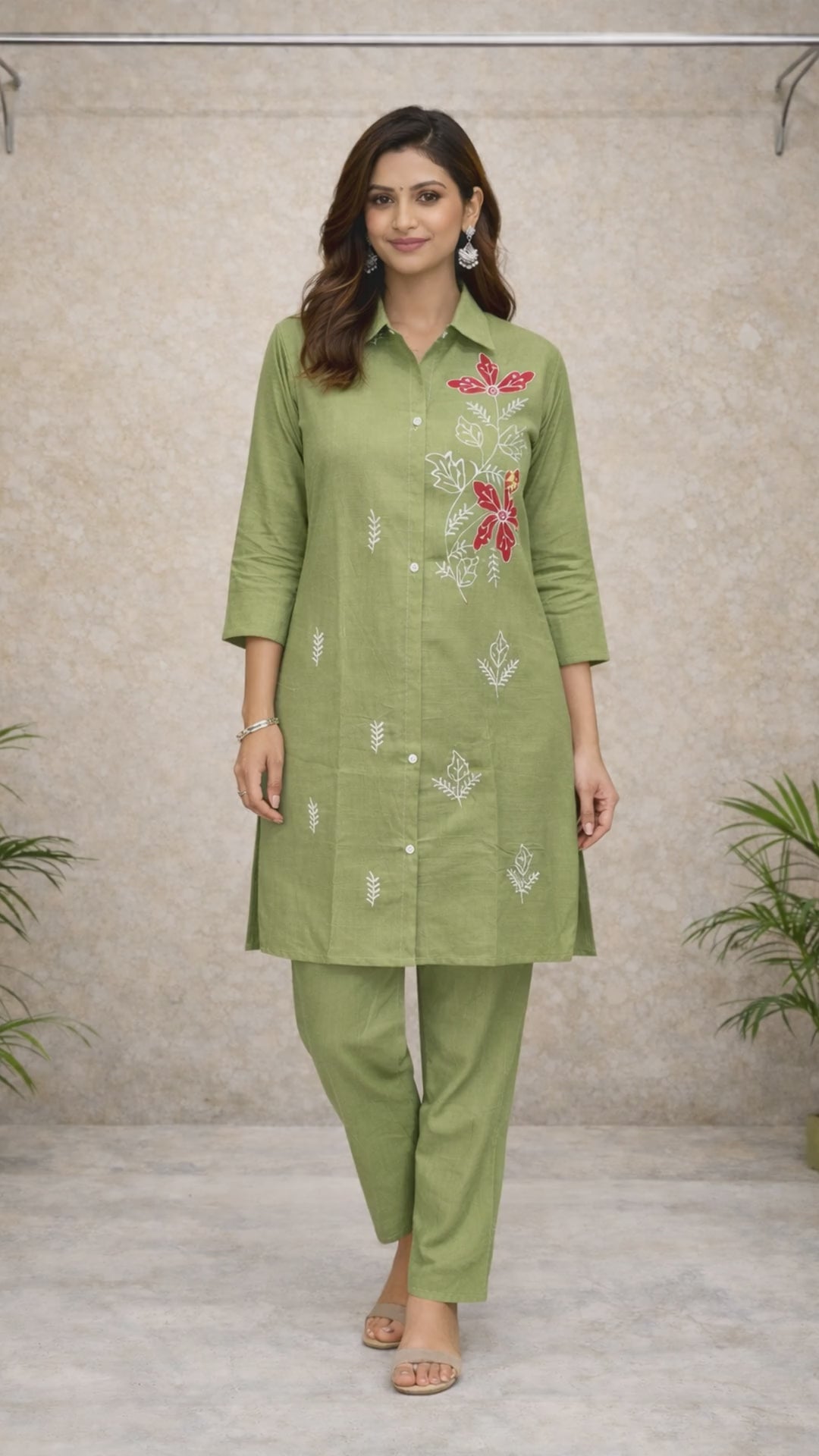 Leaf Green Floral Co-ord Set video
