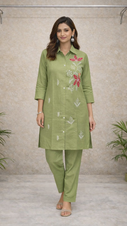 Leaf Green Floral Co-ord Set video