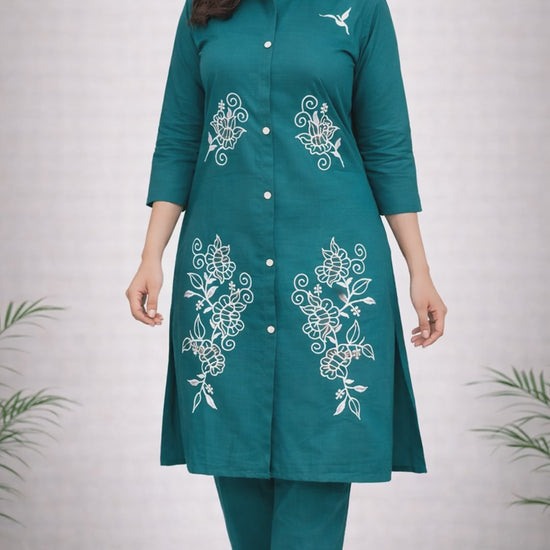 Emerald Green Embroidered Co-ord Set video