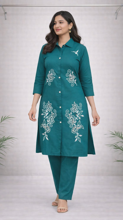Emerald Green Embroidered Co-ord Set video