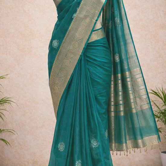 Green festive saree video
