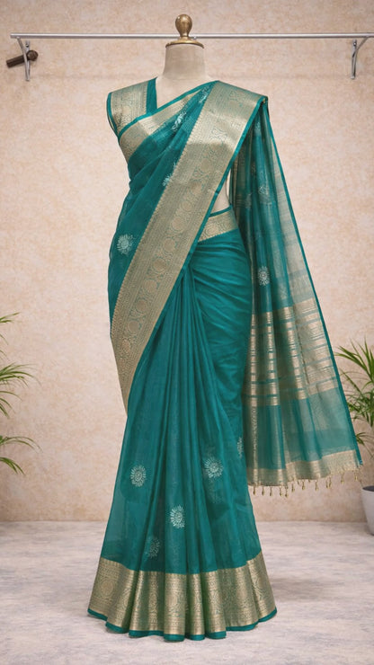 Green festive saree video
