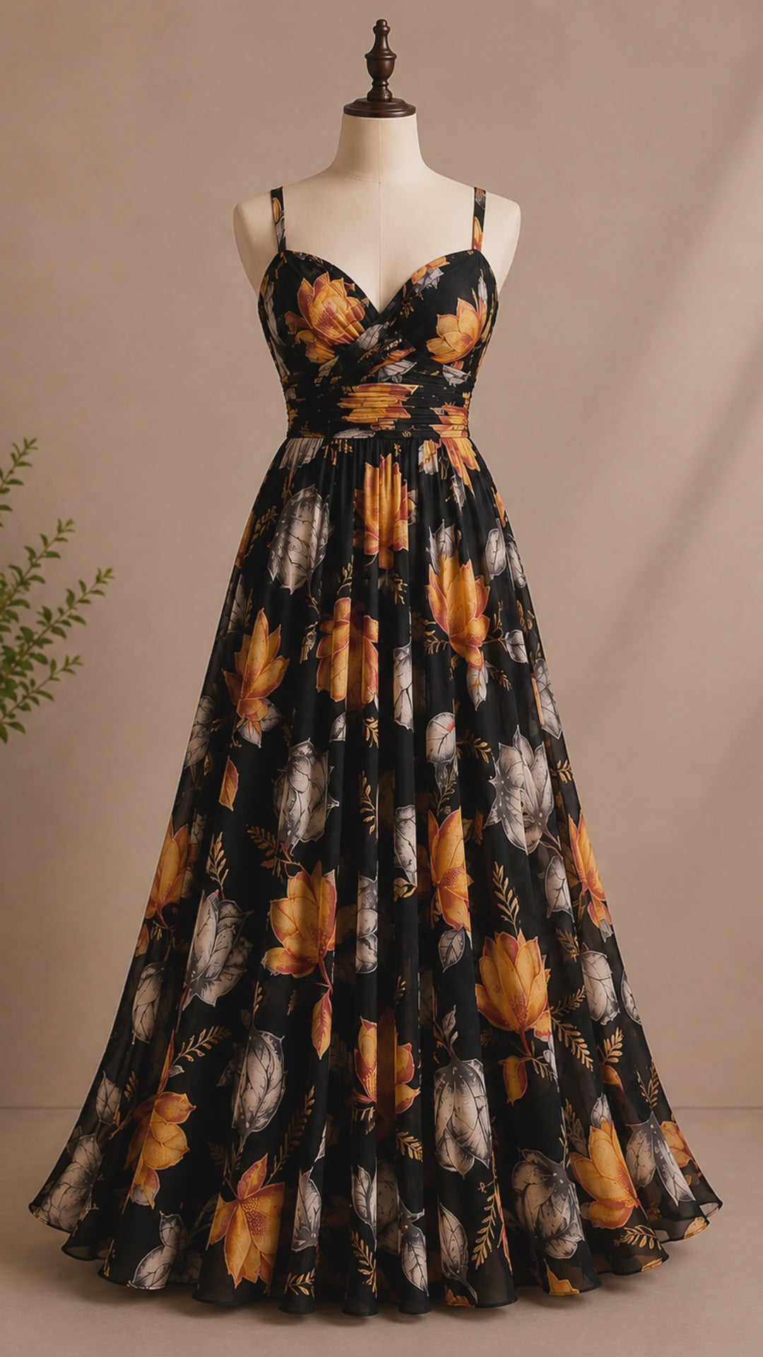 Golden Blossom Evening Gown video